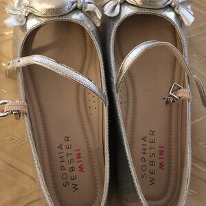 Sophia Webster Mini Girls Silver Leather Shoes Euro Size 31 US 13 New